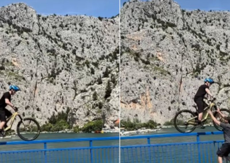 Vozio bicikl po ogradi mosta u Omišu, a onda ga muškarac gurnuo u Cetinu