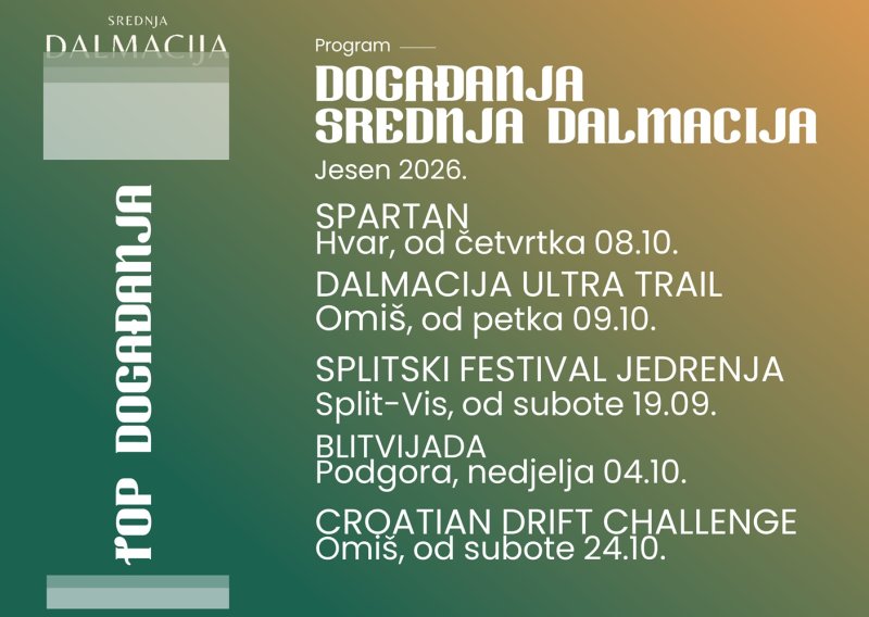 Srednja Dalmacija nakon ljeta ne staje: ovo su događanja koja vrijedi doživjeti