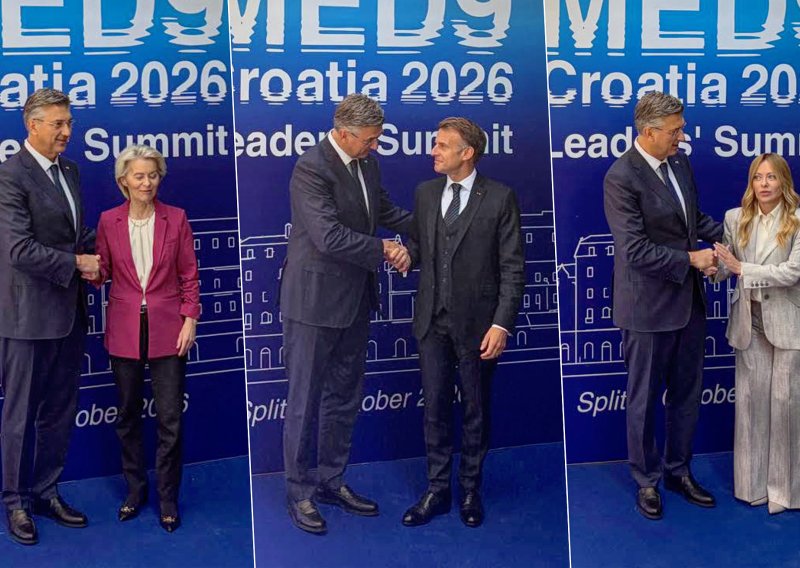 FOTO/VIDEO Macron i Meloni stigli u Split: Pogledajte koga je sve Plenković dočekao