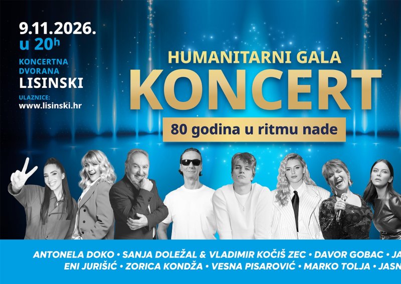 UNICEF-ov humanitarni gala koncert ‘80 godina u ritmu nade' gotovo rasprodan mjesec dana prije održavanja