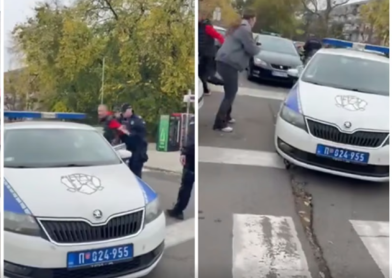 Drama pred sjedištem SNS-a: Policija ga privela, a on izašao iz auta kroz druga vrata