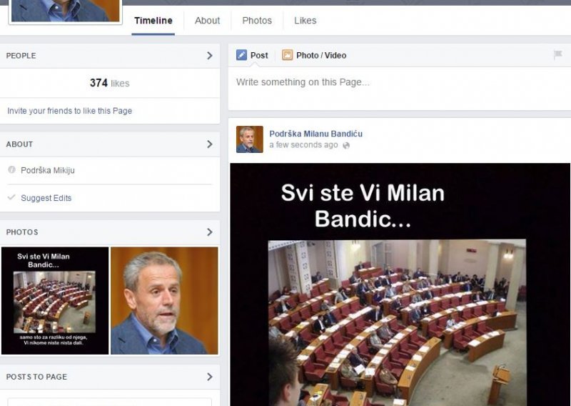 Facebook grupe podrške Bandiću niču kao gljive poslije kiše
