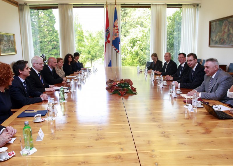 President Josipovic receives Serbia's deputy PM Vucic