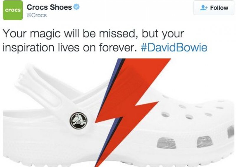 Crocs se osramotio 'posvetom' Davidu Bowieju
