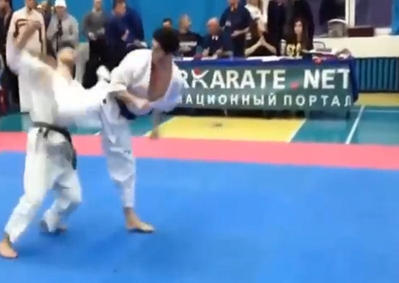 Karate Kid! Spektakularan nokaut za tri sekunde