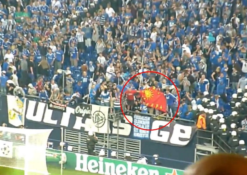 Pendrecima po navijačima Schalkea zbog makedonske zastave
