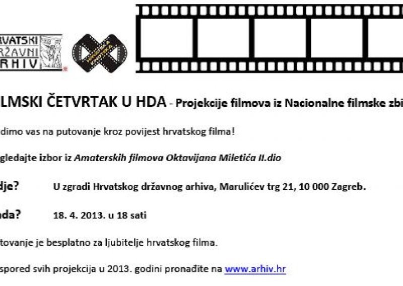 Projekcije filmova iz Nacionalne filmske zbirke