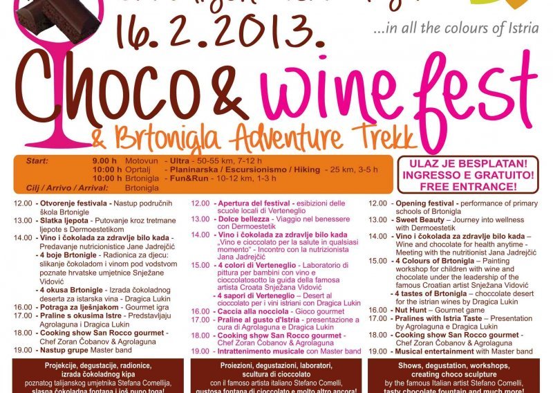 Ne propustite 1. Choco & Wine fest u Brtonigli
