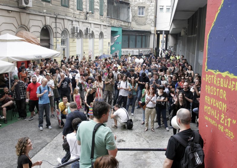 Parade supporting gay pride parade in Split held in Rijeka