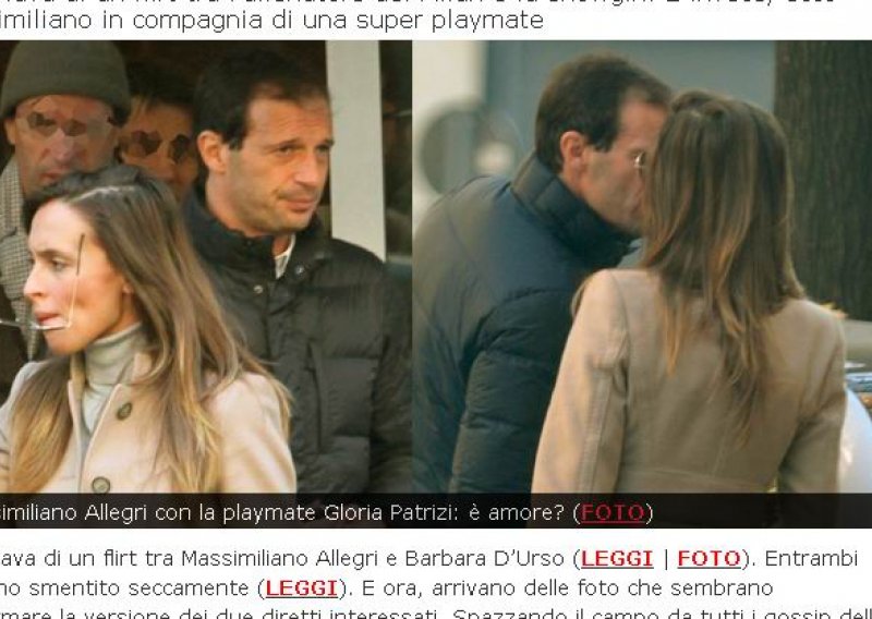 Skandal u Milanu, trener Allegri u klinču s ljubavnicom