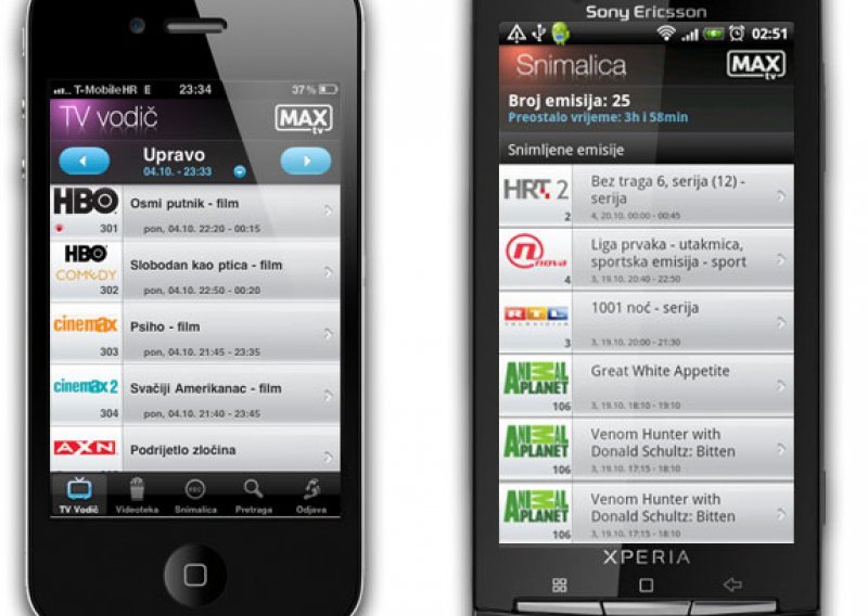 MAXtv Vodič stigao na mobilne telefone