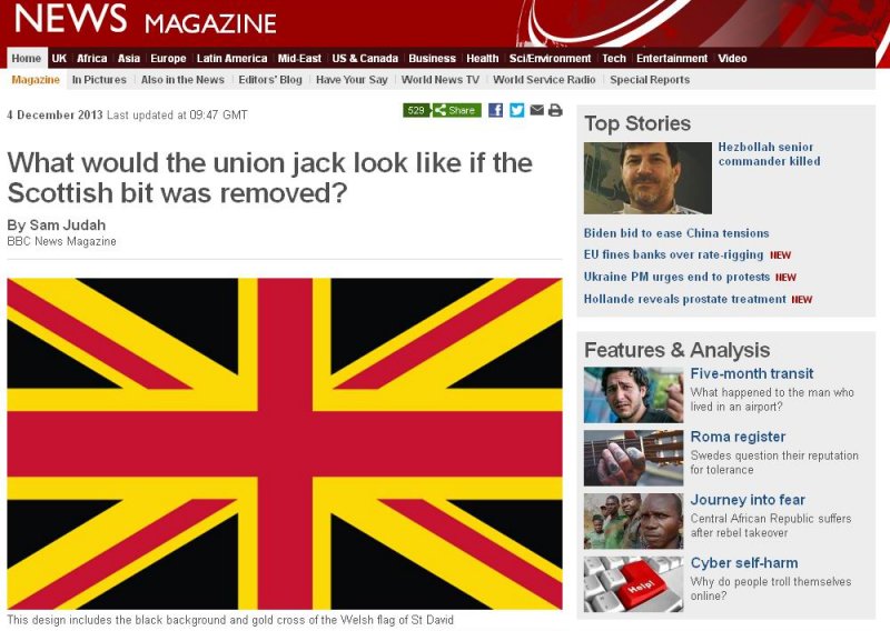 Kako bi izgledala zastava UK-a bez Škotske?