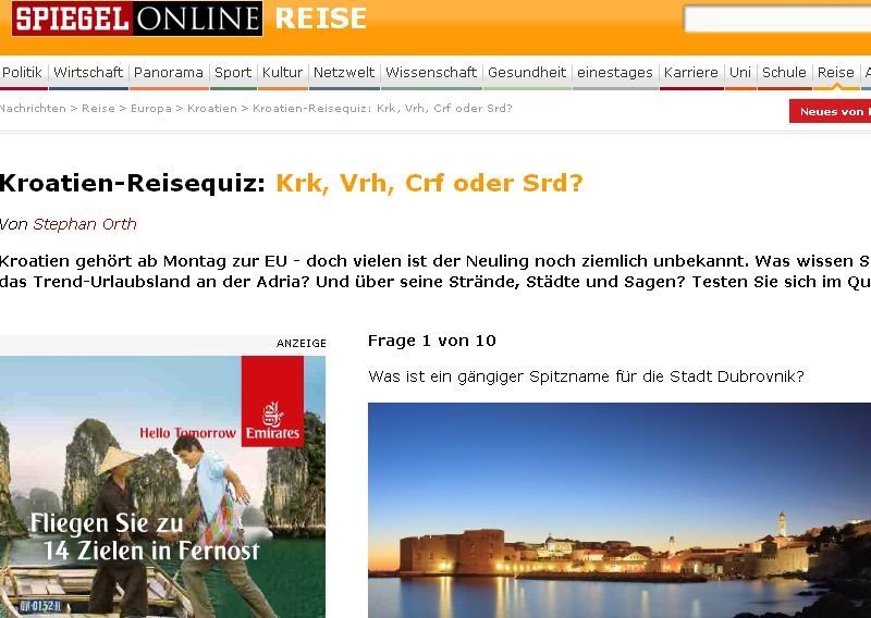 Nijemci luduju za Spiegelovim kvizom o Hrvatskoj