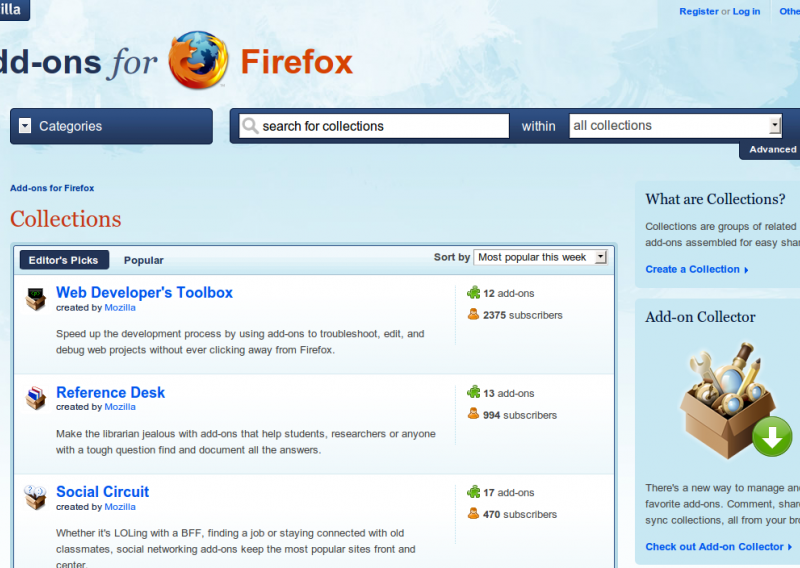 Mozilla predstavlja pakete dodataka za Firefox