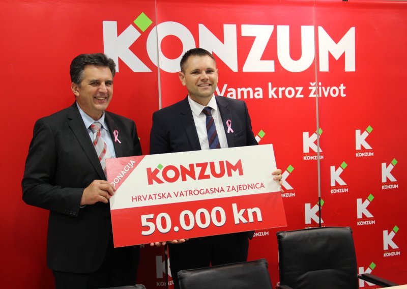 Konzum donirao 50.000 kuna Hrvatskoj vatrogasnoj zajednici