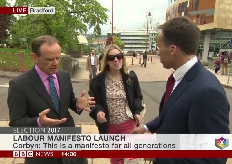 [VIDEO] Novinar BBC-a u izravnom prijenosu prolaznicu uhvatio za grudi