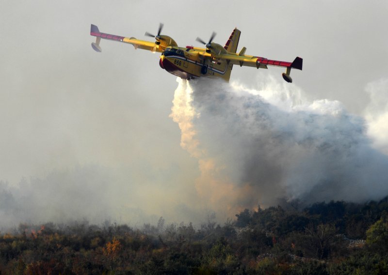 Tri kanadera i 40 vatrogasaca gase požar na granici s BiH