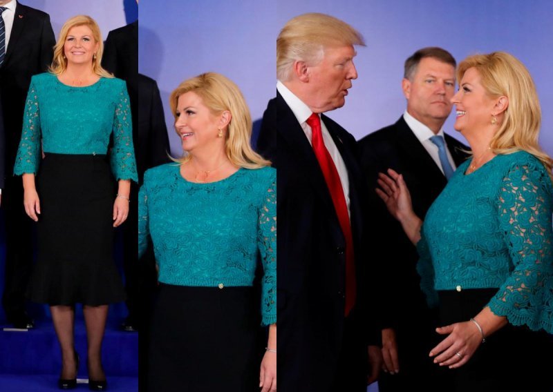 Predsjednica baš voli čipku: Nova haljina za susret s Trumpom