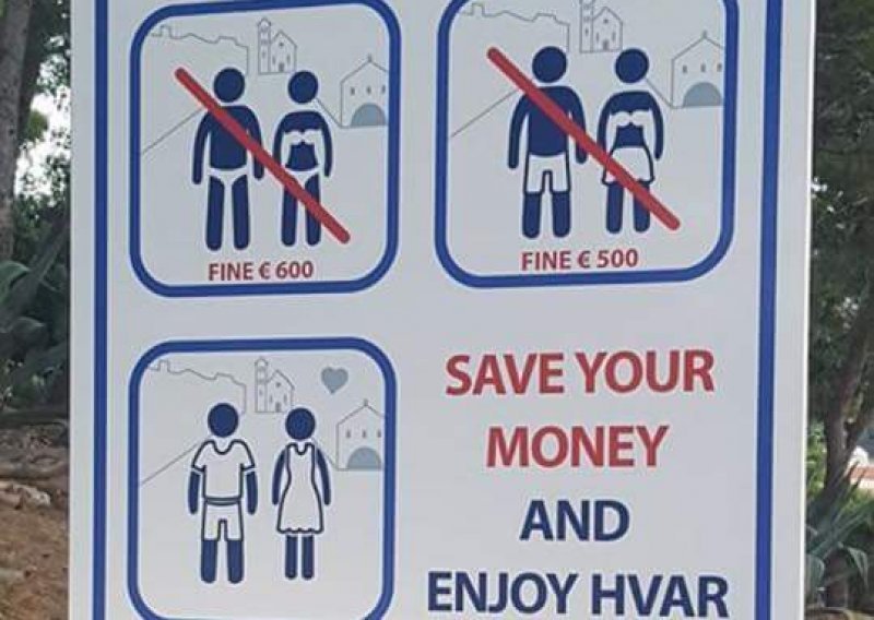 Na Hvaru turiste u red dovode tablama: Hodate li u kupaćem kazna 600 eura