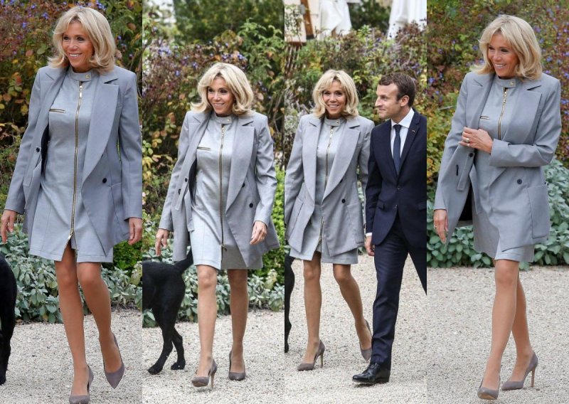 Brigitte Macron oduševila u sivom od glave do pete