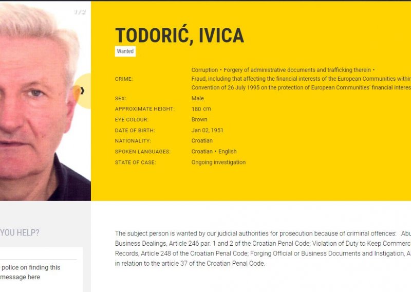 Todorić osvanuo na popisu najtraženijih europskih bjegunaca