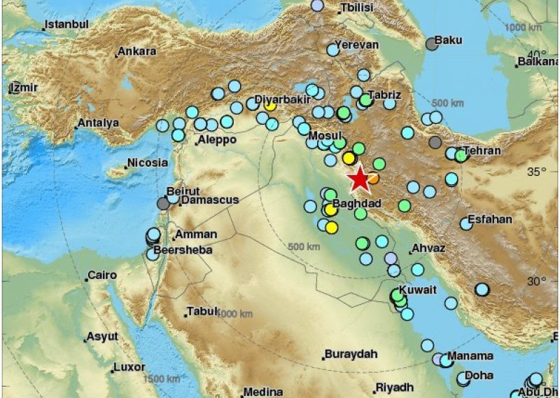 Potres od čak 7,2 stupnja po Richteru pogodio Irak, najmanje 10 mrtvih
