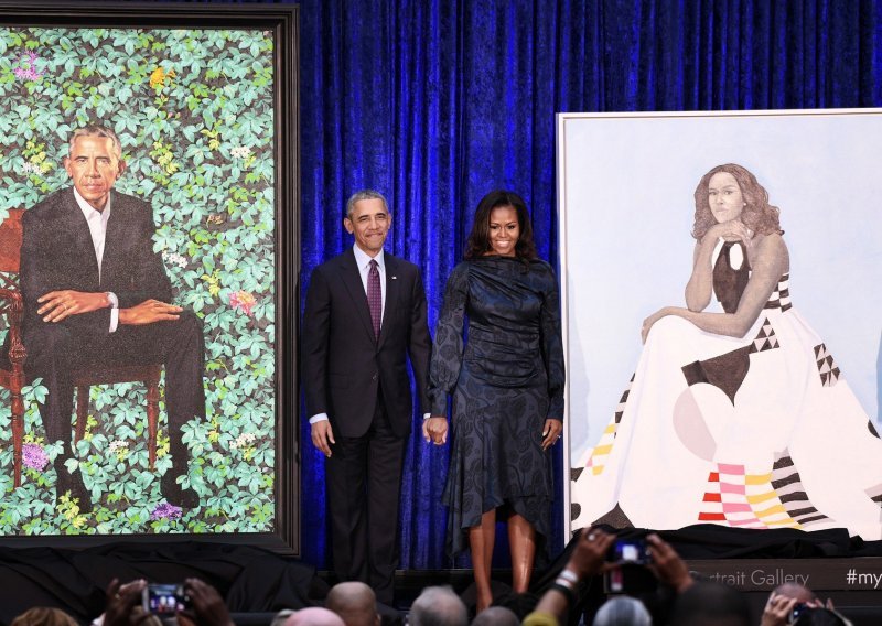 Michelle i Barack Obama oduševljeni svojim portretima u Washingtonu