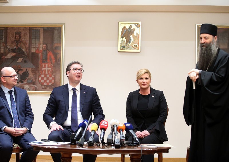 Vučić i Grabar Kitarović u Mitropoliji zagrebačko-ljubljanskoj, uskoro sastanak s Bozanićem
