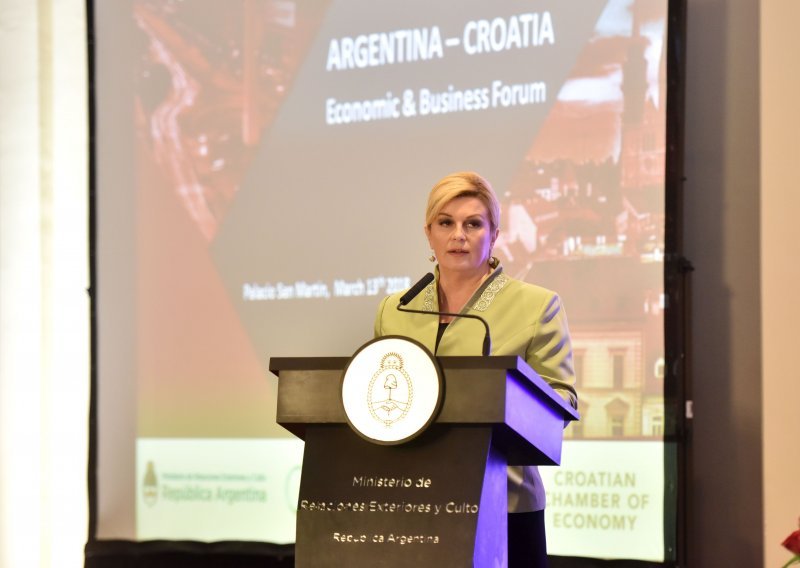 Potencijal za jačanje gospodarske suradnje predsjednica vidi u hrvatskom iseljeništvu u Argentini