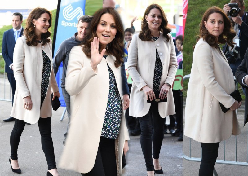 Kate Middleton u zadnjem pojavljivanju prije poroda uskočila u skinny traperice i štikle