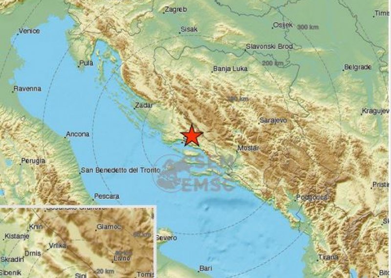 Potres jačine 3,6 Richtera pogodio splitsko područje