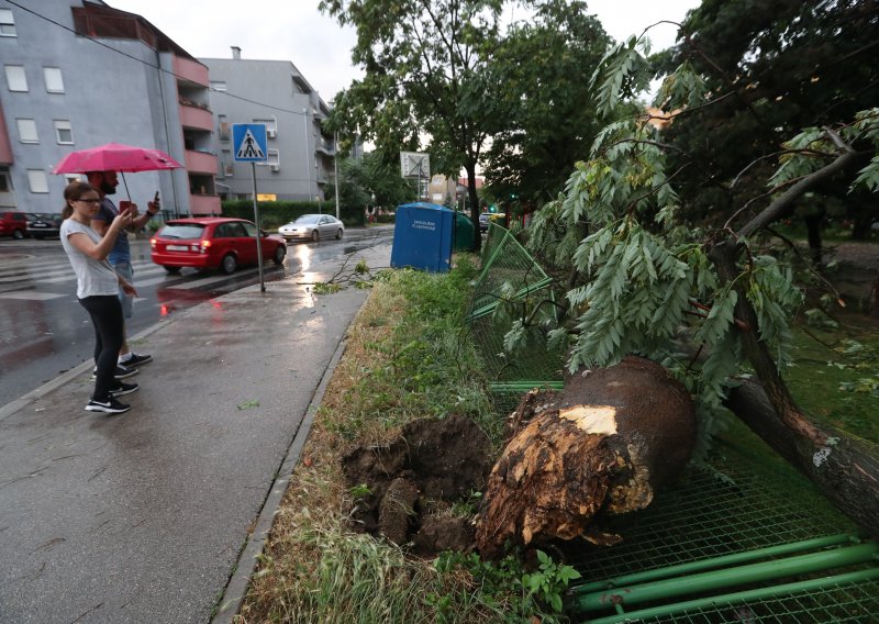 Nevrijeme u Zagrebu čupalo stabla, temperatura pala za sedam stupnjeva