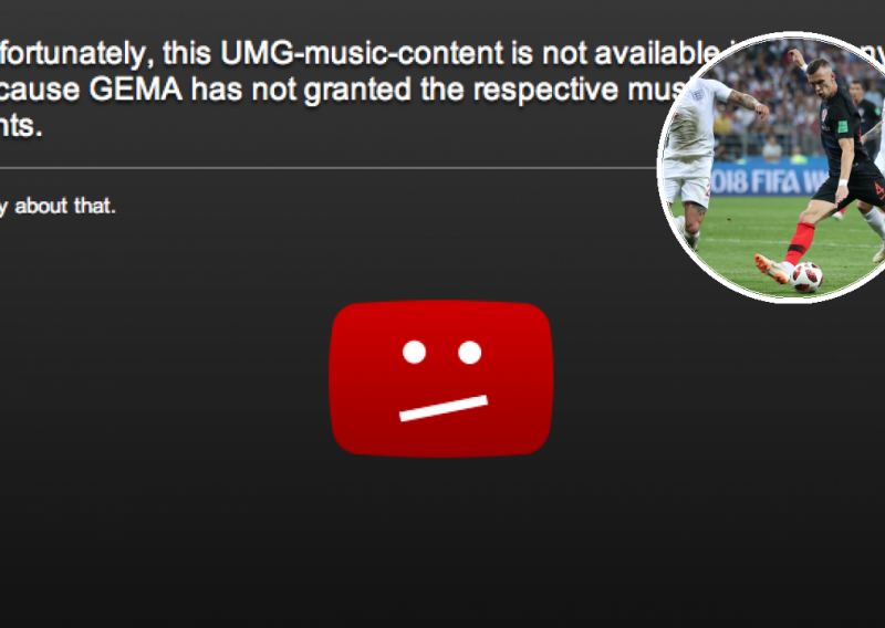 YouTube vam je možda poslao poruku zbog propusta tijekom utakmice Hrvatska - Engleska