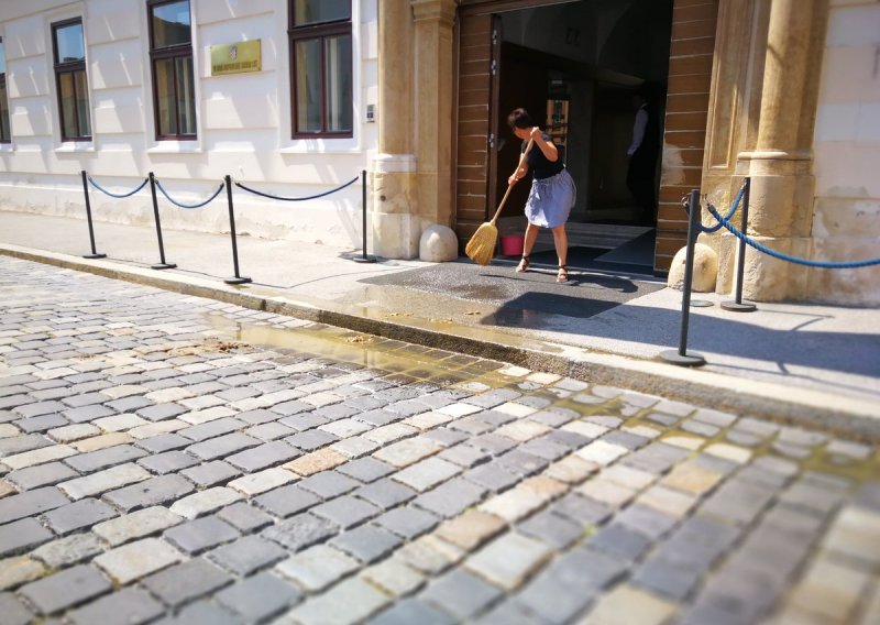 Novinarka Iva Anzulović na zgradu Vlade bacila kantu fekalija