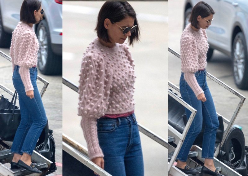 Stajling za peticu: Katie Holmes osvaja u neodoljivom ružičastom džemperu