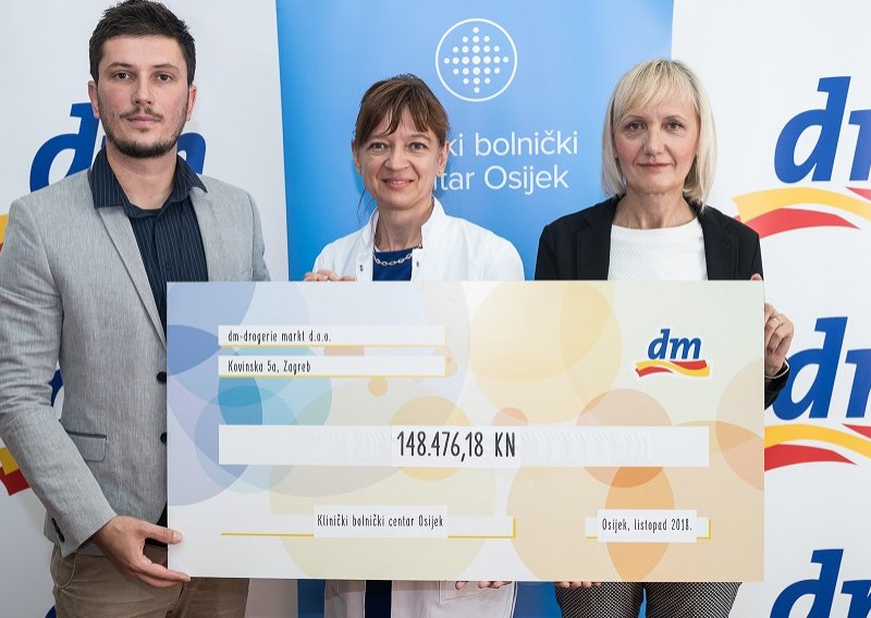 Dm-ova donacija KBC-u Osijek poboljšat će uvjete rada i podići kvalitetu skrbi za pacijente