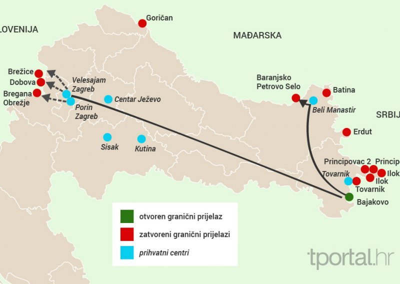 Pogledajte koje su linije kretanja izbjeglica