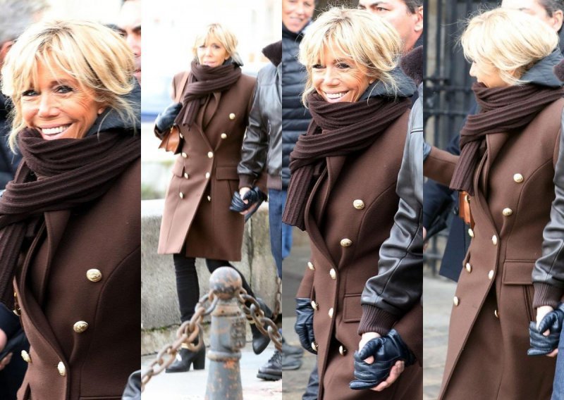 Brigitte Macron u šetnji sa suprugom zablistala u skupocjenom kaputu