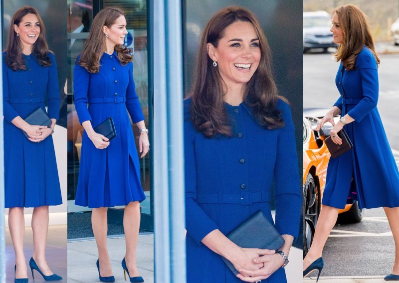 Modna reciklaža: Kate Middleton zablistala u plavom od glave do pete