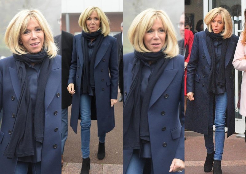 Brigitte Macron oličenje je francuskog šika i u plavim skinny trapericama