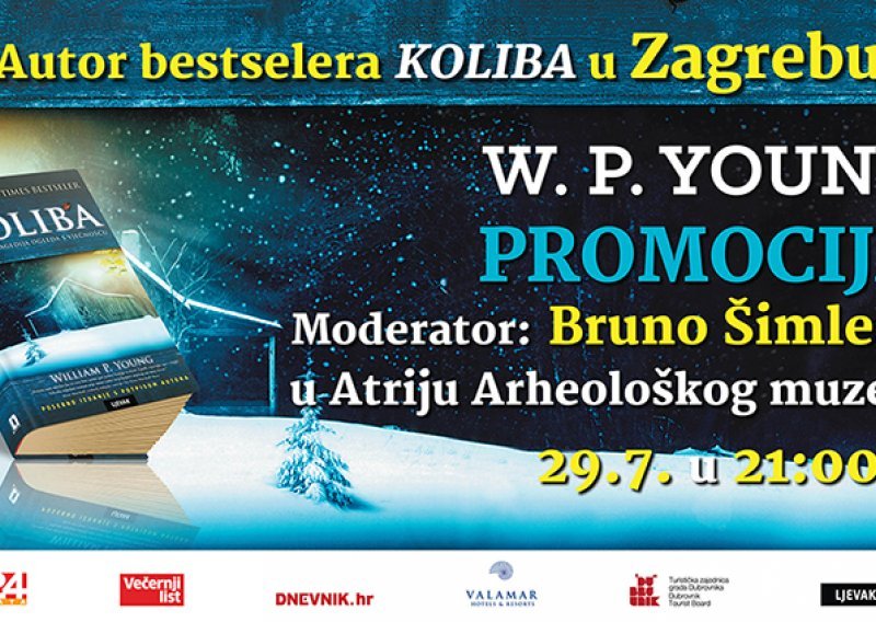 Autor 'Kolibe' William P. Young u utorak u Zagrebu