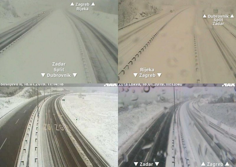 Snijeg i prometne nesreće otežavaju promet na autocestama