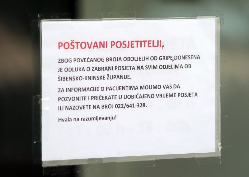 U Šibeniku zabranjene posjete bolesnicima zbog gripe