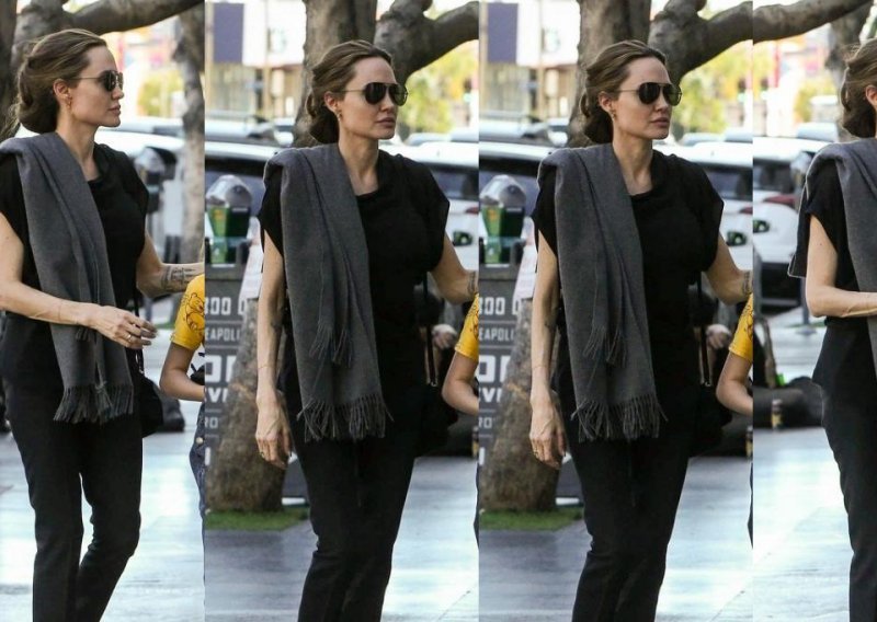 Angelina Jolie u šetnji s djecom pokazala krhku figuru
