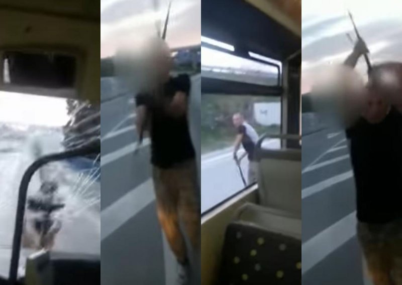 Pomahnitali muškarac razbijao prozor po prozor autobusa kraj Splita; putnici u šoku