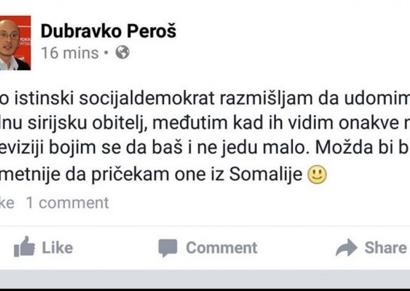 SDP-ovac se nakon komentara o izbjeglicama ispričao