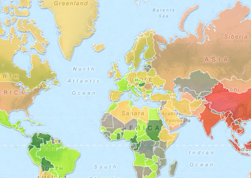 Ova karta otkriva veličine penisa diljem svijeta