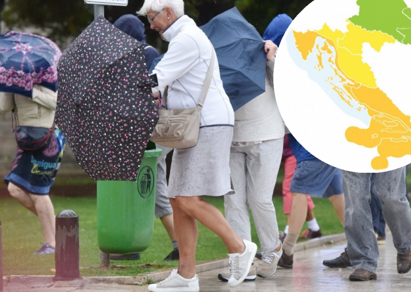 Žuti meteoalarm upaljen za većinu zemlje - kiša, grmljavina i pad temperature šire se Hrvatskom