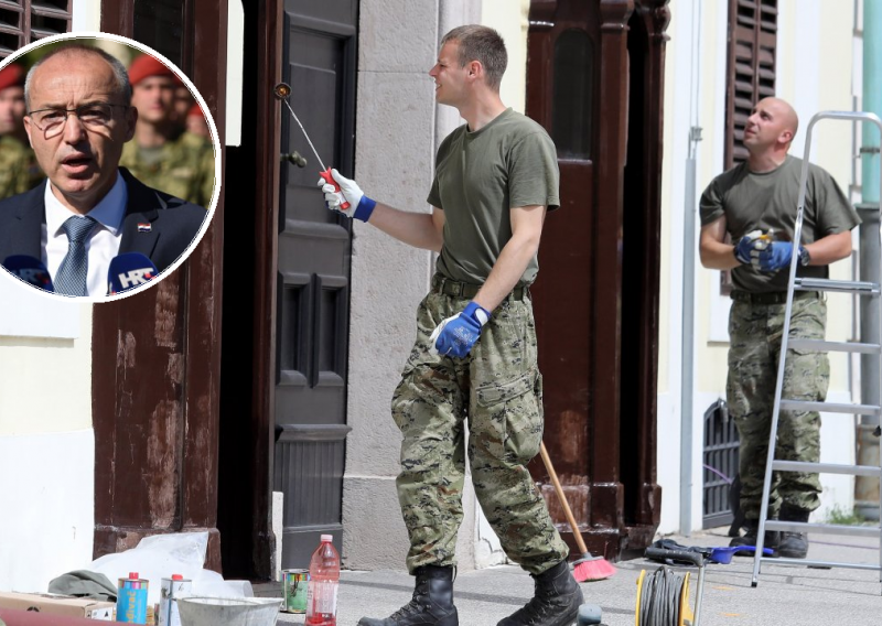 Hrvatski vojnici boje stražarnicu ispred Vlade, a Krstičević odgovara: Sve je to u funkciji pomoći i da bude dostojanstveno