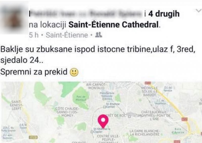 Prije utakmice huligani na Facebooku objavili gdje su baklje